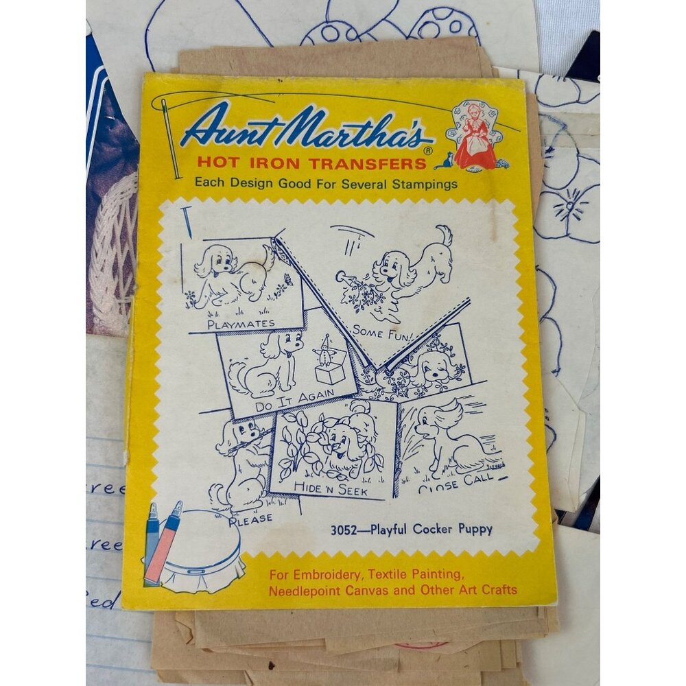 Vintage Ephemera Crafting Aunt Marthas Hot Iron Transfers For Embroidery - Picture 4 of 7